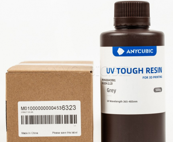 Фото 2 - СІРА Гнучка фотополімерна смола Anycubic Flexible Tough Resin GREY 0.5КГ