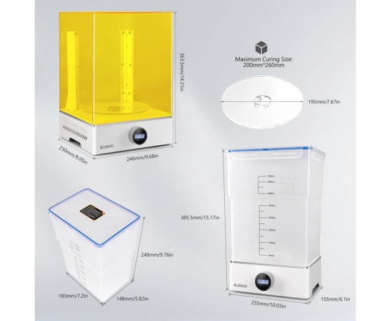 Фото 10 - Полімеризаційна камера (УФ-камера) та Мийка Elegoo Mercury XS