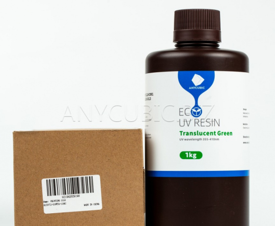 Фото 3 - Напівпрозора Зелена Еко Рослинна Фотополімерна смола Anycubic translucent green 1кг