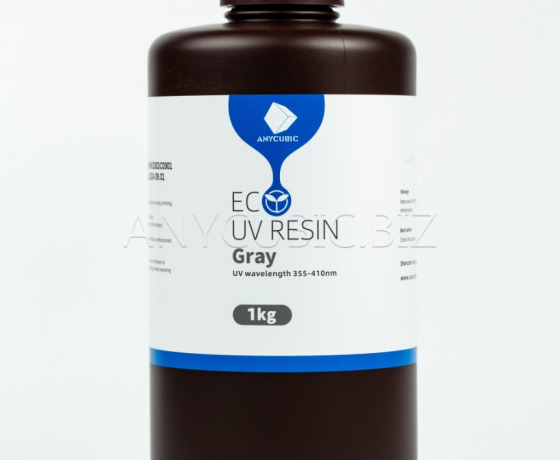 Фото 2 - Сіра Еко Фотополімерна смола | Anycubic Eco Grey 1кг