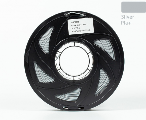 Фото 3 - Срібний PLA Plus (ПЛА плюс) пластик філамент для 3D принтера 1кг, 1.75мм, 330м Filament