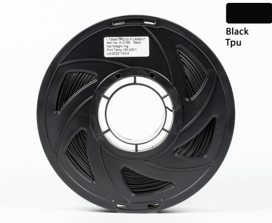 Фото 3 - TPU 95A Filament (пластик) для 3D принтера Черный 1кг, 1.75мм